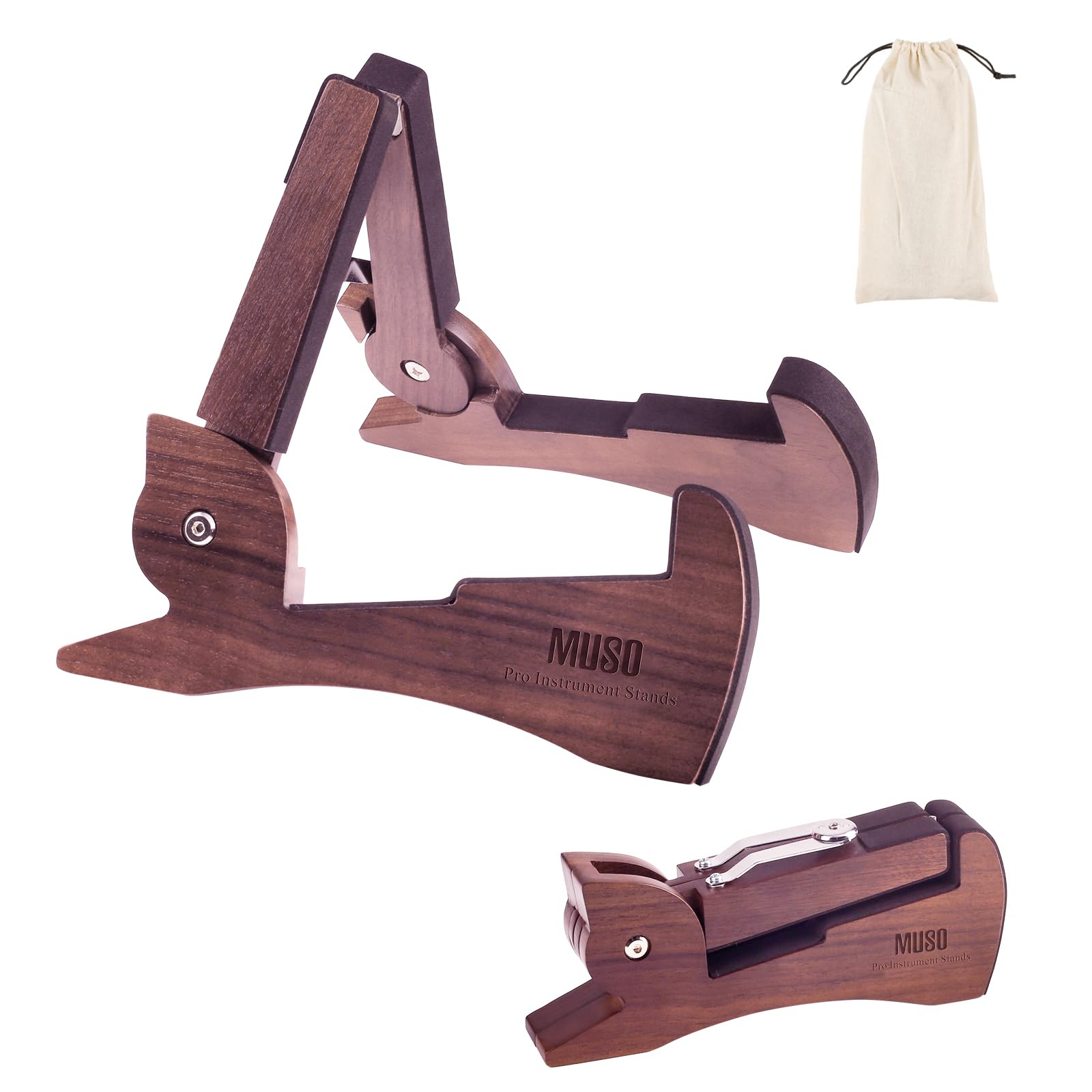 Travel Guitar Stand, Guitar Stand, Acoustic Guitar Stand with Padded Foam, Classical Electric Guitar Stand,Folding Bass Guitar Display Stand Compatible with Mandolin, Bass, Banjo, Ukulele,Rabbit-Shape Patented